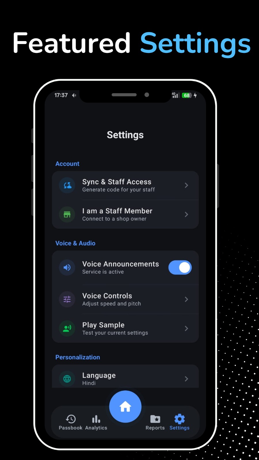 Featured Settings screenshot